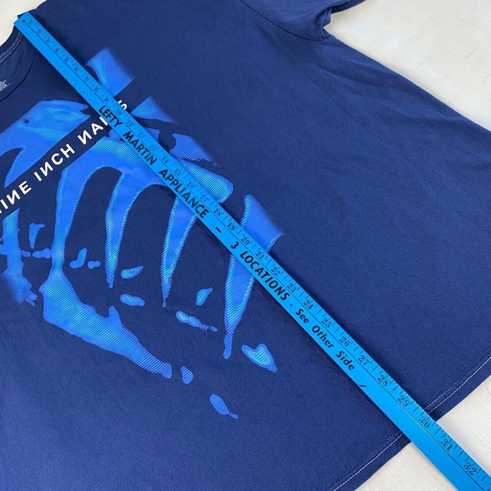 Vintage Nine Inch Nails OFFICIAL Pretty Hate Machine Blue T-Shirt! 90s XXXL 3XL - Picture 12 of 16